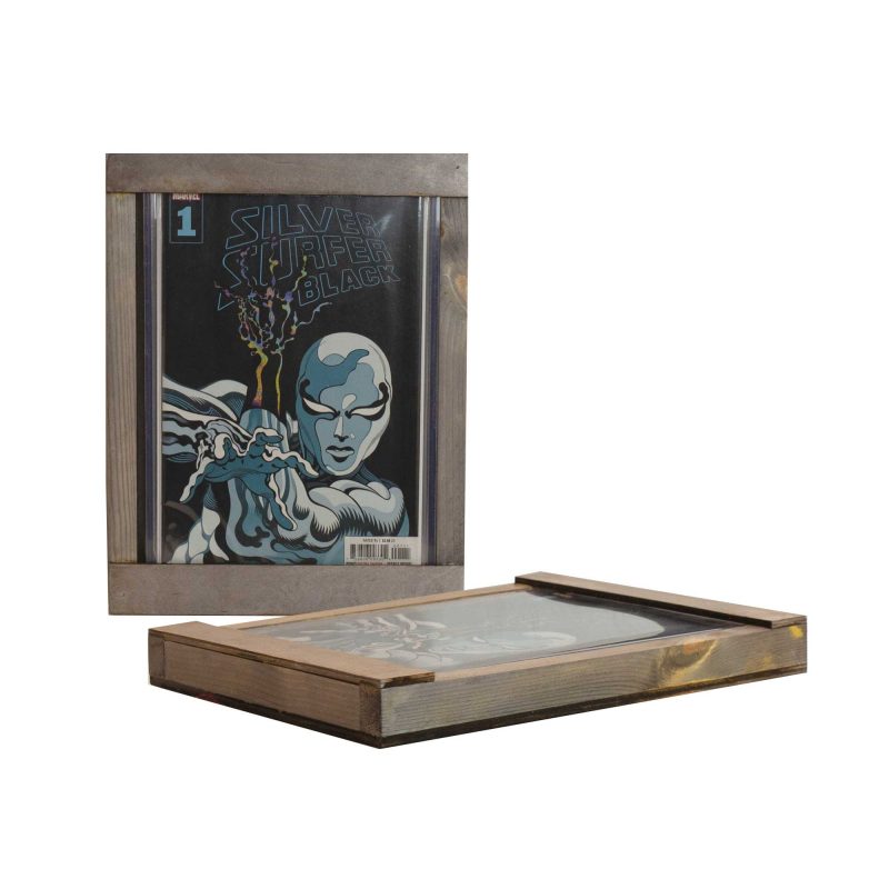 Comic Book Frame Display Aged Wood